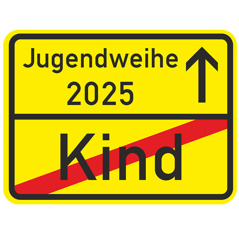 Ortstafel "Jugendweihe 2025" Schilderwerk Beutha